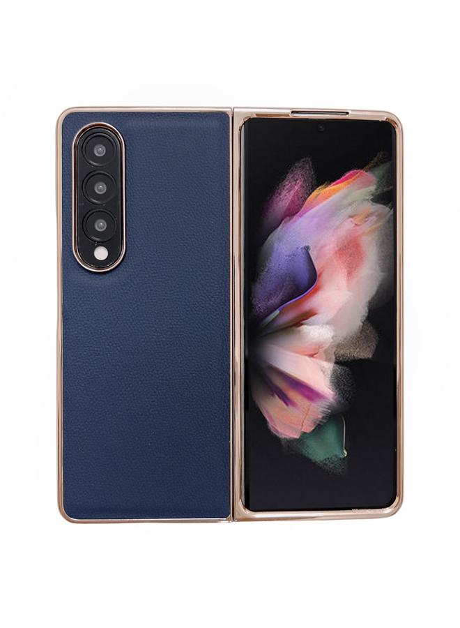 اس-توب جراب لهاتف Samsung Galaxy Z Fold3 5G من الجلد الطبيعي من سلسلة Luolai مع طلاء نانو - Image 1