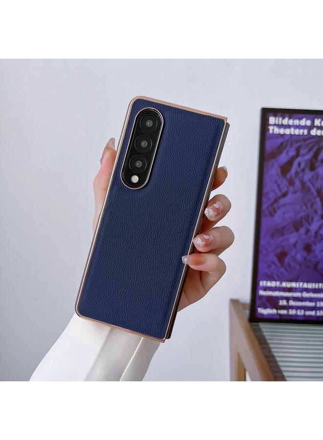 اس-توب جراب لهاتف Samsung Galaxy Z Fold3 5G من الجلد الطبيعي من سلسلة Luolai مع طلاء نانو - Image 2