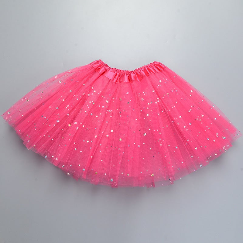 Dance Skirt Adult Skirt Mesh Skirt Original Tutu Skirt Ballet Sequin Pontoon Skirt 40Cm - Image 1