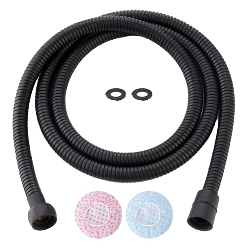 TRIPHIL Kink-free Shower Hoses, Shower Hose Extension 59 Inches for Handheld Shower Head, Hand Held Showerhead Hose Replacement, Brass Swivel Anti-twist Ultra-flexible Stainless Steel Matte Black 59" - Image 1