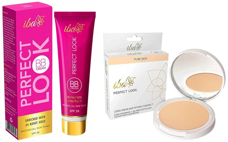 Iba Halal Care Perfect Look Long Wear Mattifying Compact 02 Medium Shell 9g and Iba Halal Care Perfect Look BB Cream With 24 Karat Gold 30g - Image 1