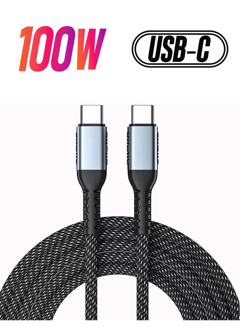 Excefore 5A Fast Charging Cable, USB C to USB C Cable, Suitable for Samsung Galaxy S22 S21 S20, Pixel, Switch, MacBook Pro, iPad Pro, iPad Air 5/4 (2m)  - Image 1