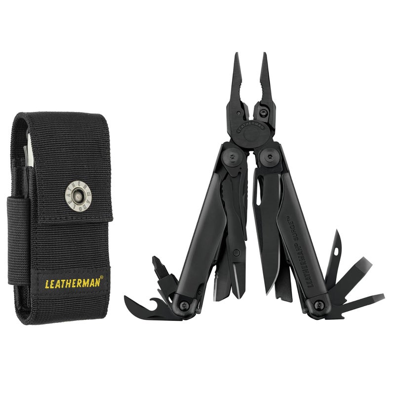 LEATHERMAN LEATHERMAN, Surge, 21-in-1 Heavy-Duty Multi-tool for Work, Home, Garden, DIY & Auto, Black with Premium Nylon Sheath  - Image 1