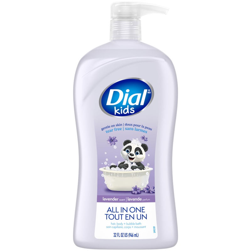 Dial Kids 3in1 BodyHairBubble Bath Lavender Scent 32 fl oz