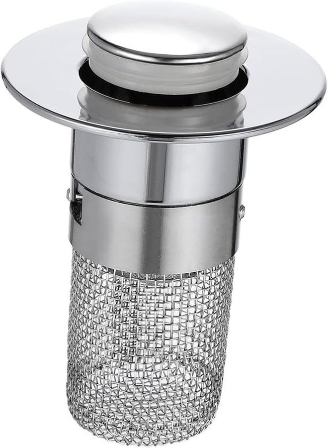 Pekos Universal Pop-Up Sink Drain Stopper | Wash Basin Bounce Drain Filter | Easy Installation Drain Stopper for Kitchen and Bathroom Sink (1 Psc_Silver) - Image 1