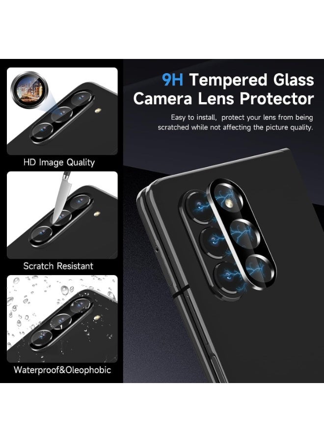جاجيك [6-in-1] Samsung Galaxy Z Fold 7 Screen Protector – Includes 2 Flexible TPU Inner Films, 2 Tempered Glass Front Screen Protectors, 2 Camera Lens Protectors – Case-Friendly, Bubble-Free, High-Transparency, Scratch-Resistant Protection for Foldable Smartphones - Image 5