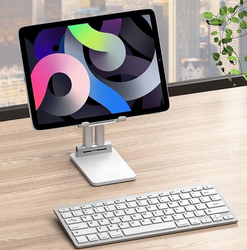 SOOPII Desktop 360° Rotating Mobile Holder Tablet Stand + Mobile Stand, Heavy Base Aluminum Holder for Tablets/Mobile/Tab Stand and e-Book Readers (Up to 15.6 inch) - White - Image 2
