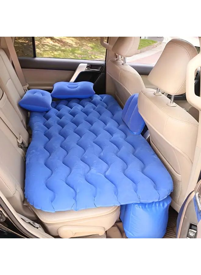 Beige Inflatable Air Mattress with Pillows and Support Frame for Camping Travel Car Bed Cushion and Beach Portable Sofa Seat with Storage Bag - Image 2