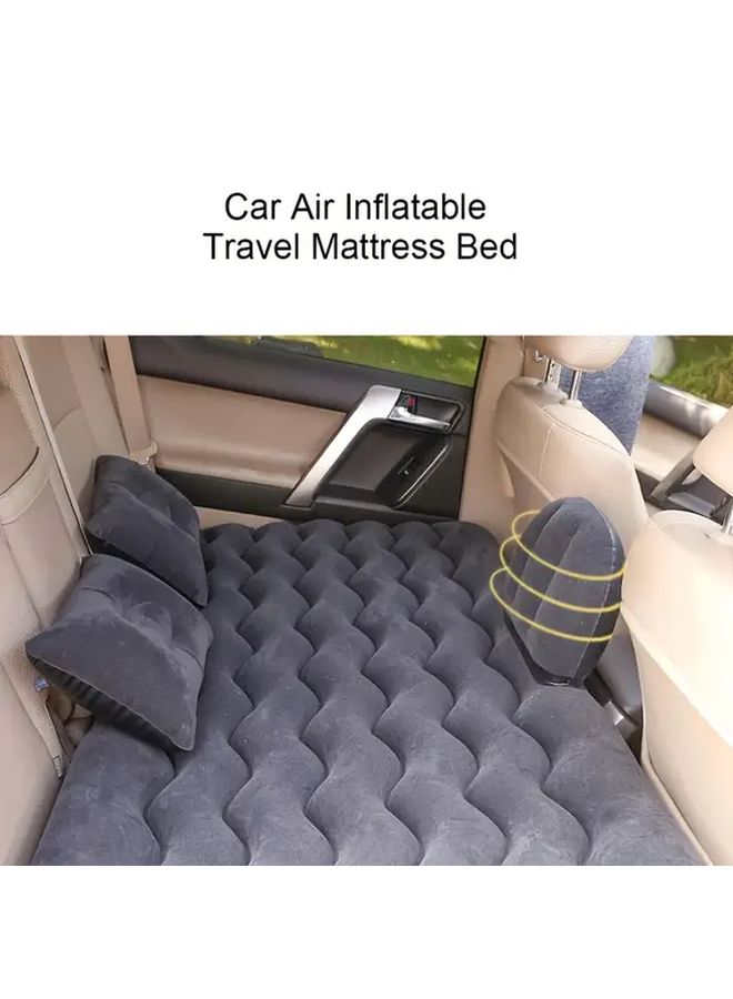 Beige Inflatable Air Mattress with Pillows and Support Frame for Camping Travel Car Bed Cushion and Beach Portable Sofa Seat with Storage Bag - Image 4