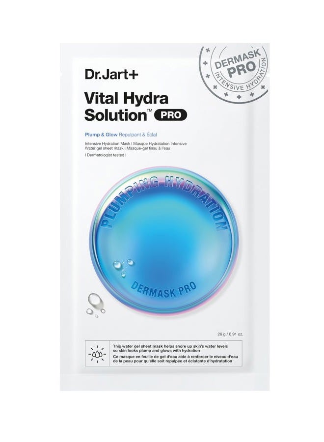 Dr.Jart+ Dermask Vital Hydra Solution Glow Korean Face Mask with Hyaluronic Acid for Glass Skin | Sheet Mask | Korean Skin Care | Travel Size, 1 Pack - Image 1
