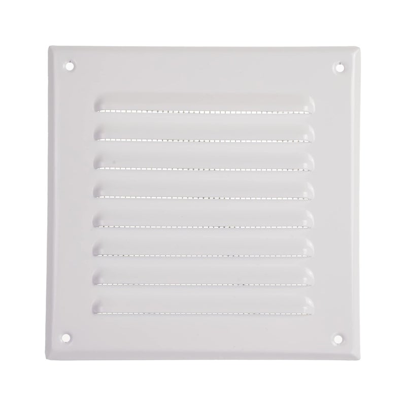 Vent Systems Vent Systems - 5" x 5" Inch (Opening Dimensions) Pack of 5 White Metal Square Soffit Air Vent Grille Cover - Built-in Insect Screen - HVAC for Home Improvement 6.5" x 6.5" Inch (Outer Dimensions)  - Image 2