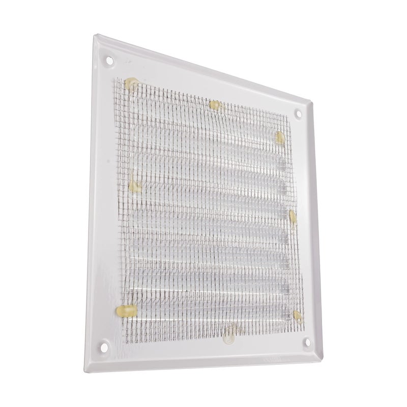 Vent Systems Vent Systems - 5" x 5" Inch (Opening Dimensions) Pack of 5 White Metal Square Soffit Air Vent Grille Cover - Built-in Insect Screen - HVAC for Home Improvement 6.5" x 6.5" Inch (Outer Dimensions)  - Image 3