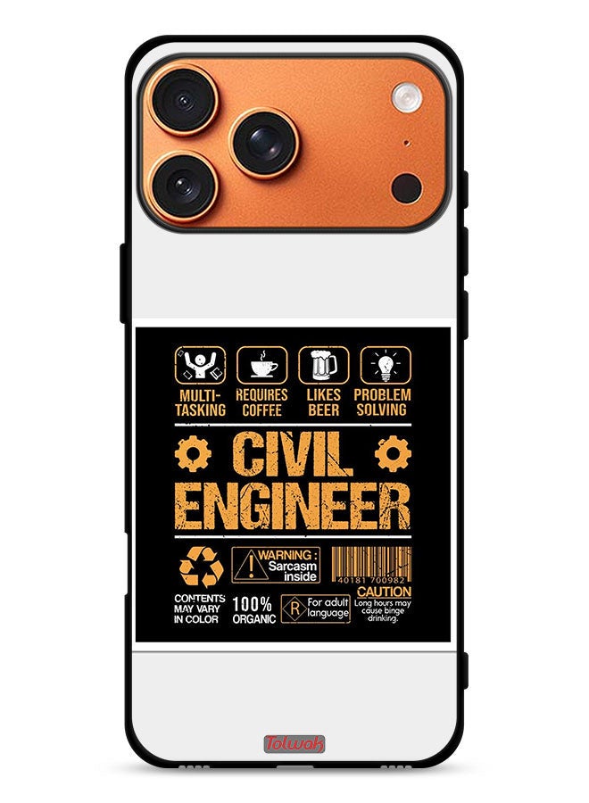 Tolwak Apple iPhone 17 Pro Max Protective Case Cover Civil Engineer Sticker - Image 1