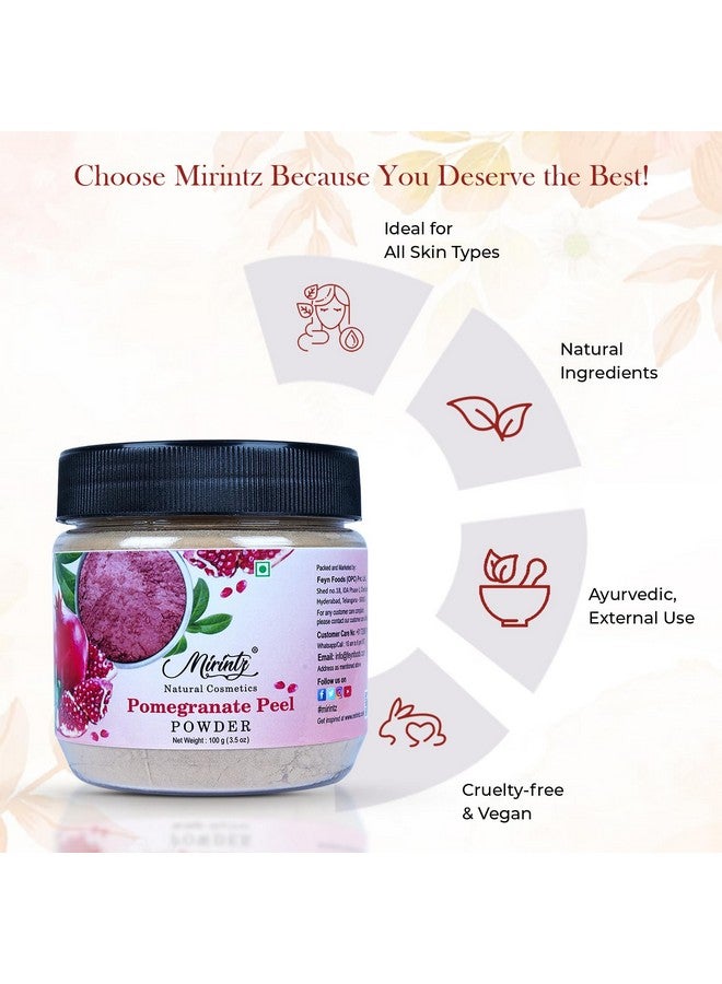 Mirintz 100% Natural Pomegranate Powder |(100 gms) Anaar Peel Powder for Face & Skin| Dried Pomegranate (Punica Granatum) Powder for Youthful Skin| Face Care for Men & Women| Natural Skin Care Products - Image 5