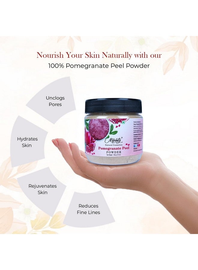 Mirintz 100% Natural Pomegranate Powder |(100 gms) Anaar Peel Powder for Face & Skin| Dried Pomegranate (Punica Granatum) Powder for Youthful Skin| Face Care for Men & Women| Natural Skin Care Products - Image 3