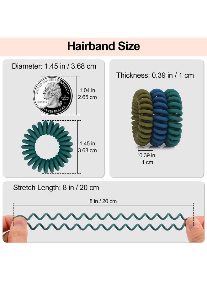 JessLab JessLab Spiral Hair Ties, 20 Pcs Traceless Phone Cord Hair Ties No Crease Spiral Bracelet Plastic Coil Ponytail Holders No-Damage Headband Hair Accessory for Girls Women Ladies (Dark Colored Matte)  - Image 3