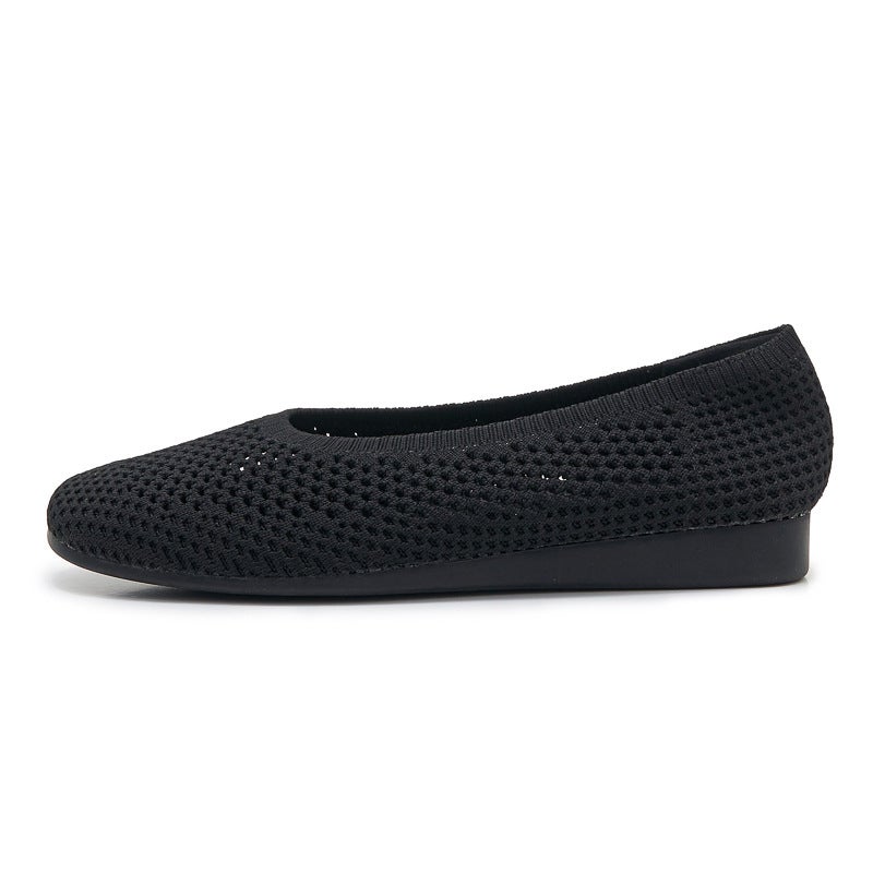 Women's Comfortable Slip-On Wedge Heel Shoes - Flyknit Breathable Walking Shoes for Daily  Wear