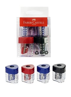 FABER-CASTELL 4-Piece Single Hole Mini Grip Sharpener Multicolour 
