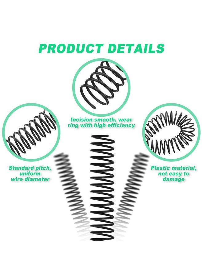 Leinuosen Leinuosen 120 Pack Plastic Spiral Binding Coils Binding kit Spirals Multi Size Spiral Binding Spines Binder Combs Spines (Black,1/4 5/16 3/8 1/2 5/8 3/4 Inch)  - Image 3