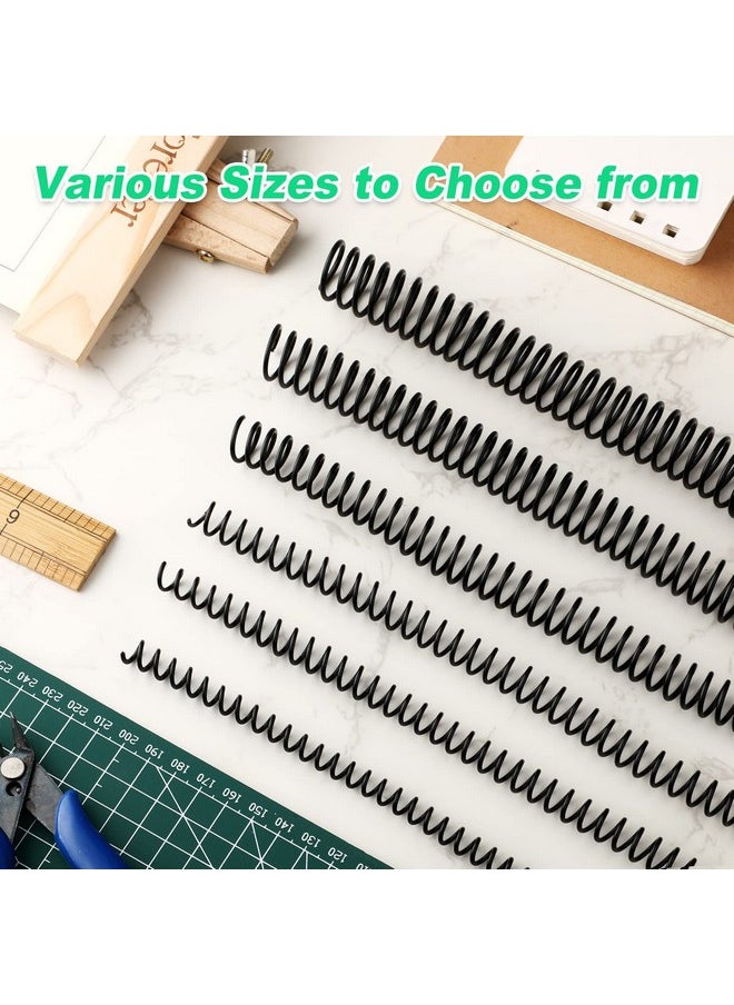 Leinuosen Leinuosen 120 Pack Plastic Spiral Binding Coils Binding kit Spirals Multi Size Spiral Binding Spines Binder Combs Spines (Black,1/4 5/16 3/8 1/2 5/8 3/4 Inch)  - Image 4
