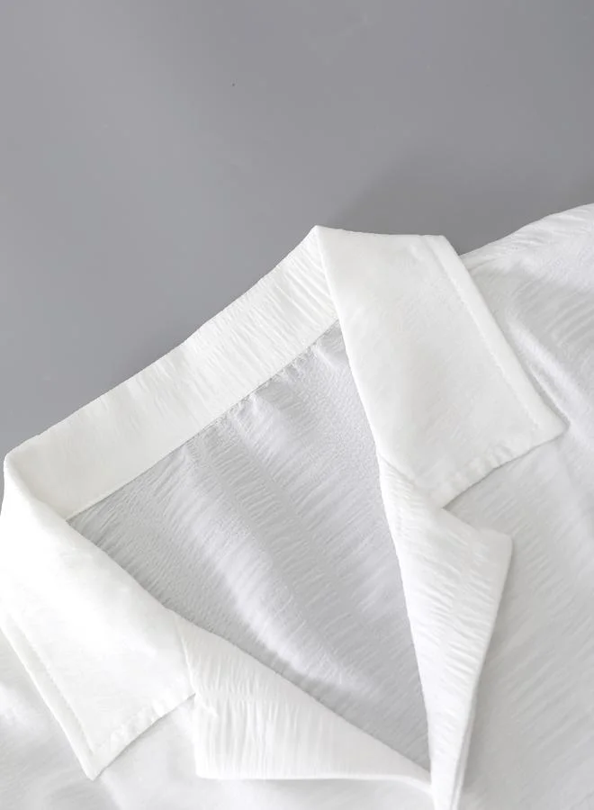 Take Two White Men White Short Sleeve Button-Down Shirt for Men | Best Price UAE