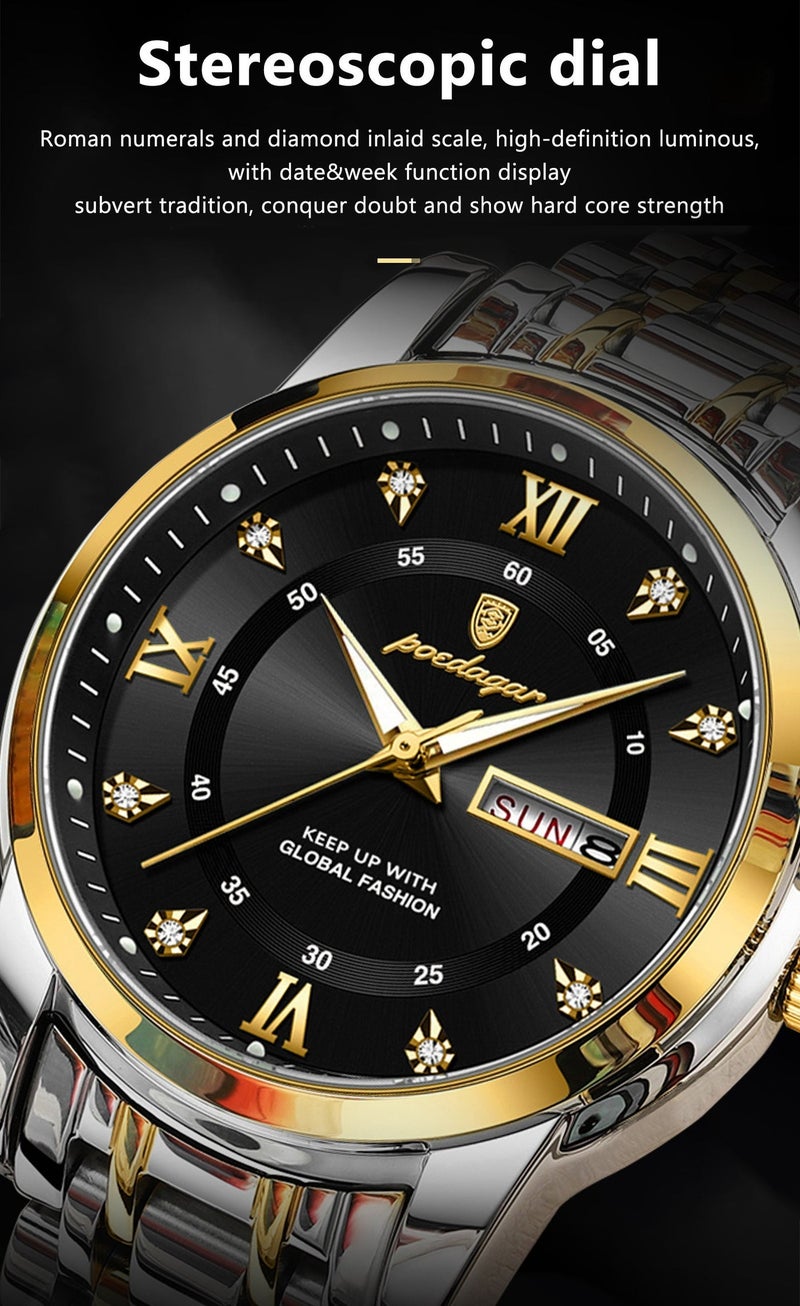 POEDAGAR Watches for Men ,Waterproof Luminous Men's Watch Quartz-Case 41mm - Image 4