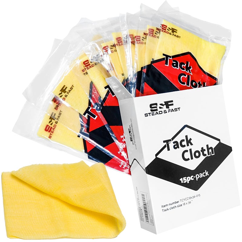 S&F STEAD & FAST Tack Cloth for Painting, 15-pc Premium Tack Cloths for Removing Dust from Woodworking, Tac Cloths/Tack Rag Bulk Set, 18"x36", Tack Rags for Staining, Automotive - Image 1