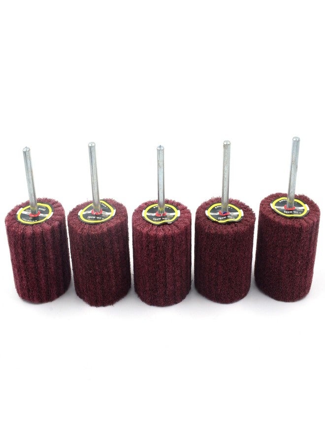KWICK CUT + KWICK CUT+ Non Woven Spindle Mop Wheel 25×25×6 mm with 6 mm Shaft 5pcs – Abrasive Surface Conditioning & Polishing Wheel for Drill/Rotary Tool - Image 1