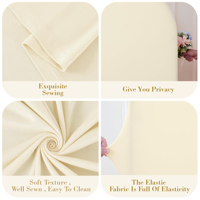 Suppromo Beige Arch Cover Set of 2-7.2 and 6ft Beige Arch Backdrop Cover Spandex Wedding Arch Stand Cover for Bridal Shower Birthday Party Baby Shower Banquet Photo Arches Background Decorations - Image 5