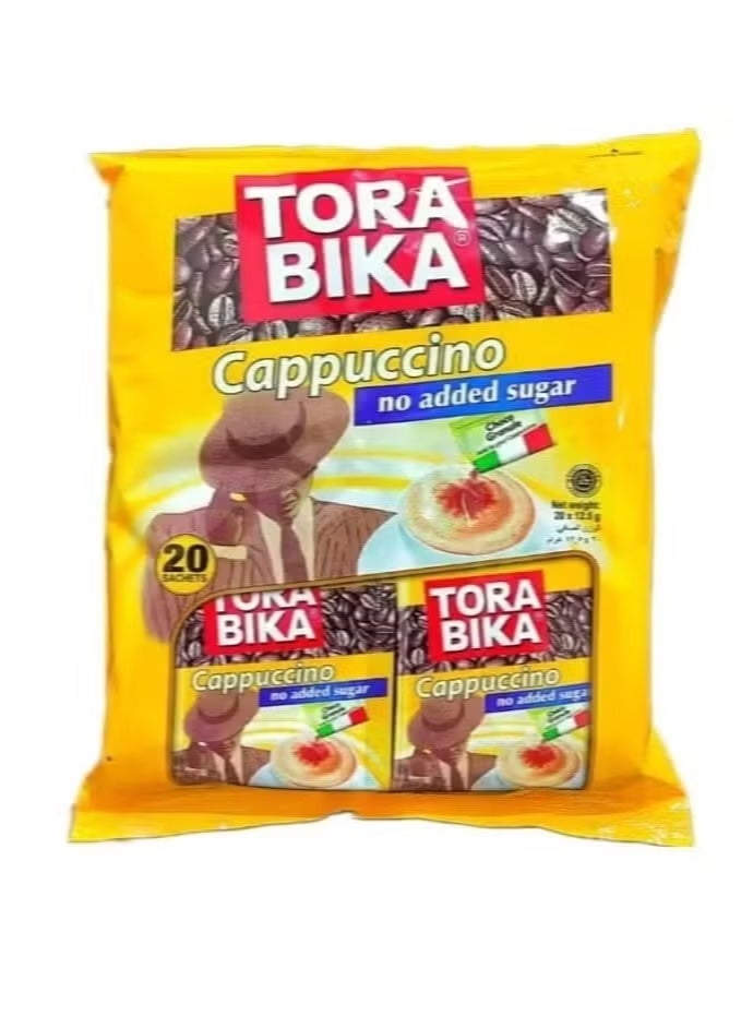 TORA BIKA Instant Cappuccino Coffee with No Added Sugar - 20 Sachets x 12.5g - Image 1