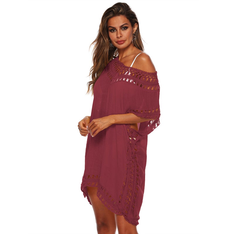 جديد V-Neck شاطئ تنورة بلوزة جوف يد خطاف شاطئ بلوزة شاطئ تنورة انفجارات - Image 1