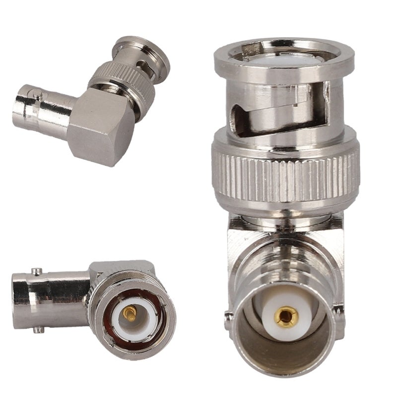 BNC Right Angle Adapter Male to Female Nickel-Plated Brass Connector - Corrosion-Resistant Durable for Antennas Coaxial Cables Radio Scanners - Image 2