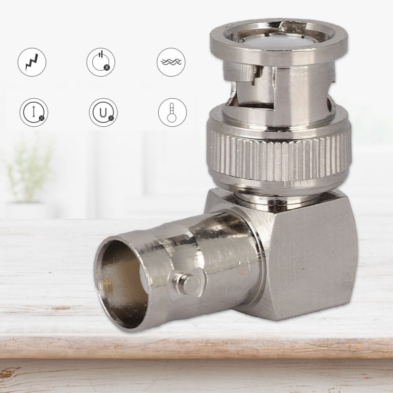 BNC Right Angle Adapter Male to Female Nickel-Plated Brass Connector - Corrosion-Resistant Durable for Antennas Coaxial Cables Radio Scanners - Image 4
