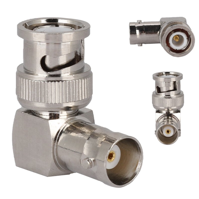 BNC Right Angle Adapter Male to Female Nickel-Plated Brass Connector - Corrosion-Resistant Durable for Antennas Coaxial Cables Radio Scanners - Image 3