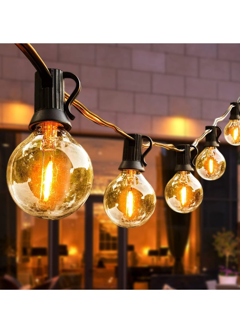 توكو لمبات LED G40 50 | سلسلة أضواء خارجية بطول 15 مترًا (50 قدمًا) | أبيض دافئ | شاتربروف | IP65 سلاسل إضاءة معلقة مقاومة للماء لحفلات الزفاف، الفناء، داخلي، حفلة خارجية، حديقة - Image 1