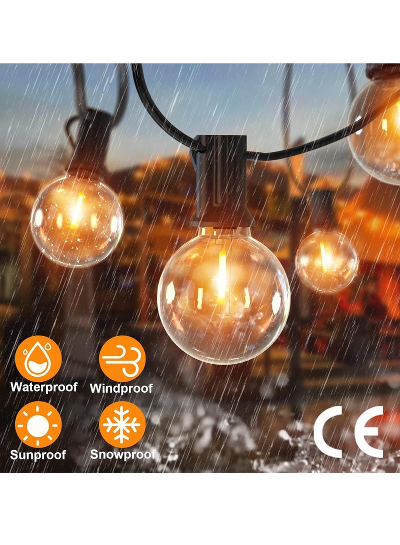 توكو لمبات LED G40 50 | سلسلة أضواء خارجية بطول 15 مترًا (50 قدمًا) | أبيض دافئ | شاتربروف | IP65 سلاسل إضاءة معلقة مقاومة للماء لحفلات الزفاف، الفناء، داخلي، حفلة خارجية، حديقة - Image 2