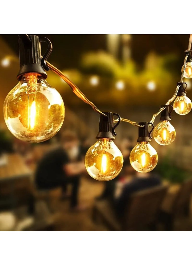 توكو لمبات LED G40 50 | سلسلة أضواء خارجية بطول 15 مترًا (50 قدمًا) | أبيض دافئ | شاتربروف | IP65 سلاسل إضاءة معلقة مقاومة للماء لحفلات الزفاف، الفناء، داخلي، حفلة خارجية، حديقة - Image 4
