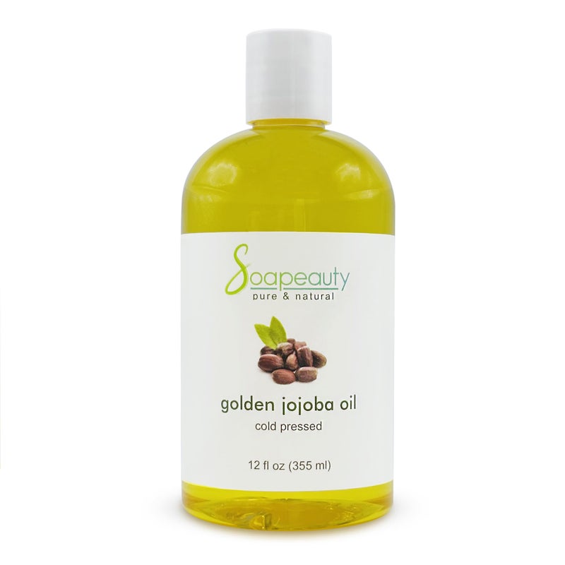 Soapeauty Golden Jojoba Oil | 100% Pure & Natural | Unrefined, Cold Pressed, Hexane Free | Moisturizing Oil for Skin, Face, Hair & Nails | 12 fl oz - Image 1