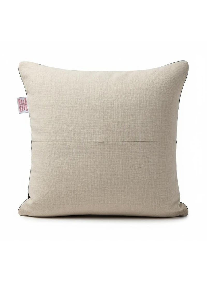 أي كي دي سي وسادة مربعة مزخرفة بنمط تجريدي عصري باللونين الأبيض والأسود من AKDC - قطن ناعم، 45×45 سم - Image 3