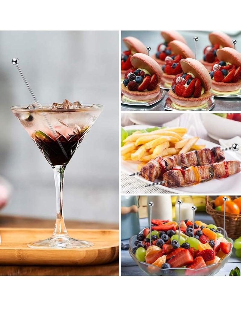 كيلا مجموعة أعواد أسنان الكوكتيل، 12 قطعة من أعواد الأسنان المصنوعة من الفولاذ المقاوم للصدأ القابلة لإعادة الاستخدام لتزيين الكوكتيلات، مشروبات فاخرة لتزيين الحفلات، مقبلات، فواكه - Image 5