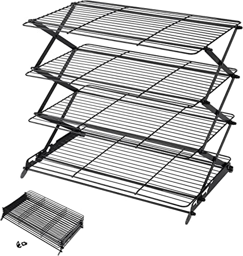 Geesta 2/3/4-Tier Upgraded Collapsible Cooling Rack with Adjustable 3 Setting Design Stackable Roasting Cooking Drying Wire Cooling Rack for Cookies Baking Gifts for Women - Image 1