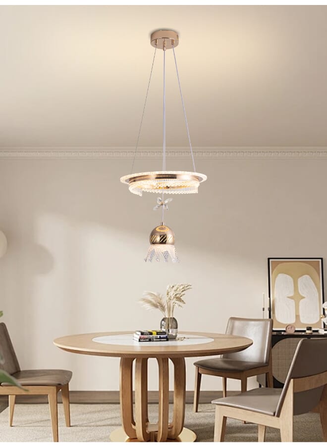 Best Power Modern LED Acrylic Chandelier 6730 with 3 Lighting Levels, 86W, Round Shape, 1 LED Pendant Lamp, Adjustable Length (80 cm) - Perfect for Living Rooms, Dining Areas & Bedrooms - Image 2