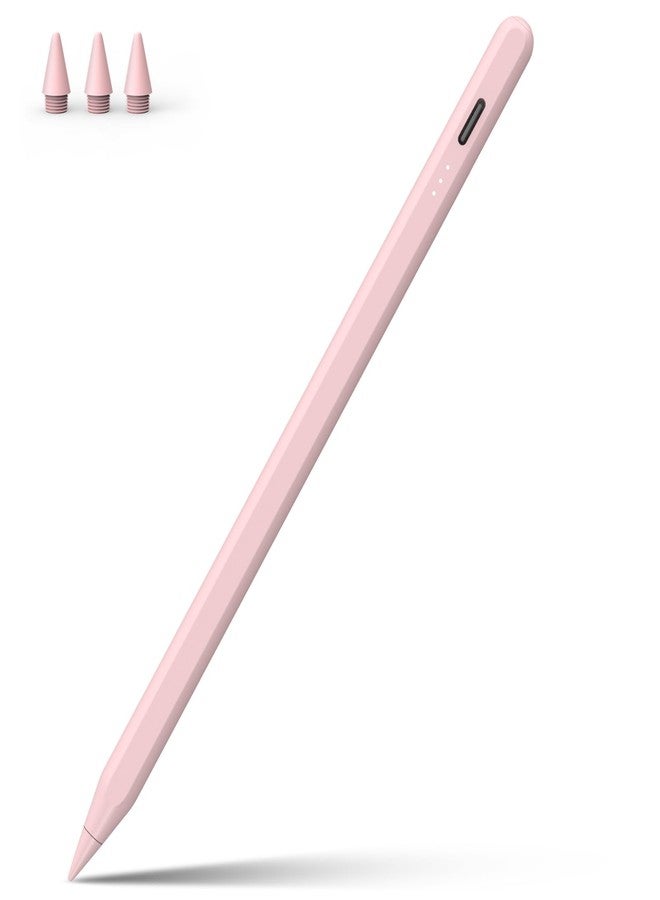 قلم DIGIROOT للآيباد، شحن سريع خلال 13 دقيقة، متوافق مع قلم Apple iPad Pencil مع خاصية رفض راحة اليد، متوافق مع أجهزة iPad Air 3/4/5/6، وiPad Mini 5/6، وiPad 6/7/8/9/10، وiPad Pro 11 بوصة/12.9 بوصة/M4 (وردي) من 2018 إلى 2024 - Image 1