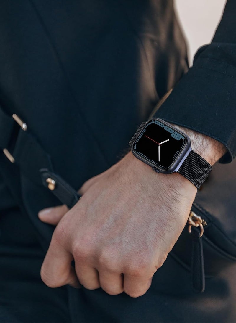 General Marge Plus Compatible with Apple Watch Band Series 9, Ultra 2, SE, Ultra 8 7 6 5 4 3 2 1 38mm 40mm 41mm Women and Men, Stainless Steel Mesh Loop Magnetic Clasp Replacement for  - Image 4