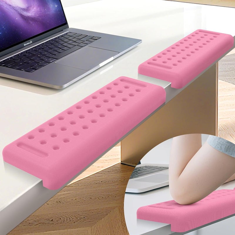 Retuhapy L-Shaped Desk Edge Cushion, 2 PCS Elbow Rest for Desk with Ergonomic Support, Memory Foam Elbow Pad & Arm Rest for Palm, Wrist & Forearm, Non-Slip & Separate Design, Office & Home, Pink - Image 1