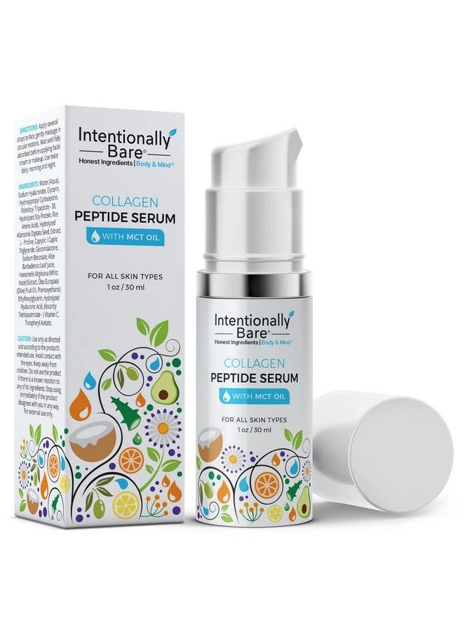 Intentionally Bare Collagen Peptide Serum With Mct Oil And Hyaluronic Acid Keto For Your Face Firming Brightening Anti Aging Facial Serum Collagen Serum For Fine Lines All Skin Types 1Oz  - Image 1