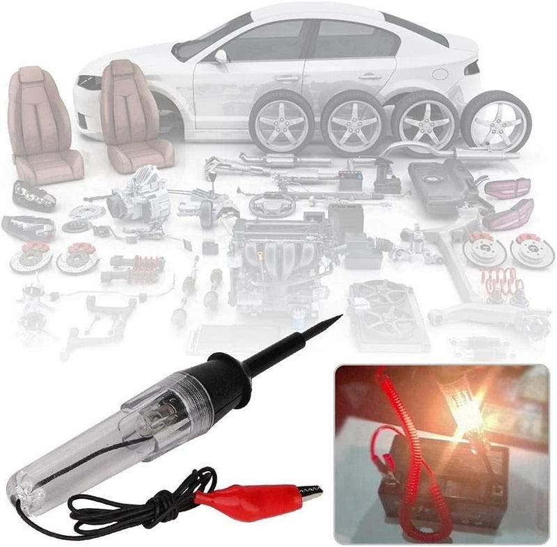 Luckam جهاز اختبار الجهد، جهاز اختبار استمرارية الجهد والتيار، أوتوماتيكي 6V 12V 24V DC لاختبار دوائر السيارات والشاحنات، قلم اختبار طويل مع مصباح للأنظمة ذات الجهد المنخفض، السيارات، الأسلاك الحية، الفيوزات - Image 2