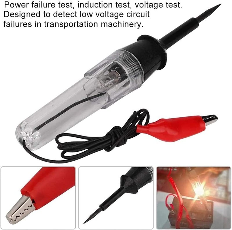 Luckam جهاز اختبار الجهد، جهاز اختبار استمرارية الجهد والتيار، أوتوماتيكي 6V 12V 24V DC لاختبار دوائر السيارات والشاحنات، قلم اختبار طويل مع مصباح للأنظمة ذات الجهد المنخفض، السيارات، الأسلاك الحية، الفيوزات - Image 3