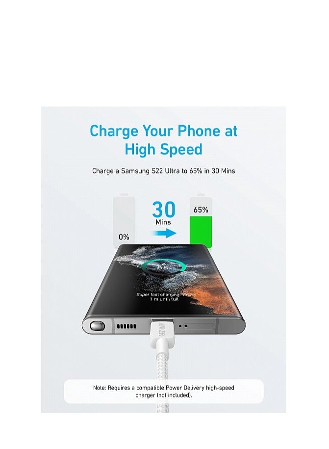 Anker 322 USB-C To USB-C Cable - Fast Charging Cord 3 Ft, 60W Power Delivery PD Charging For Phones , Tablets And Laptops - 3Ft 0.9M - - Image 3