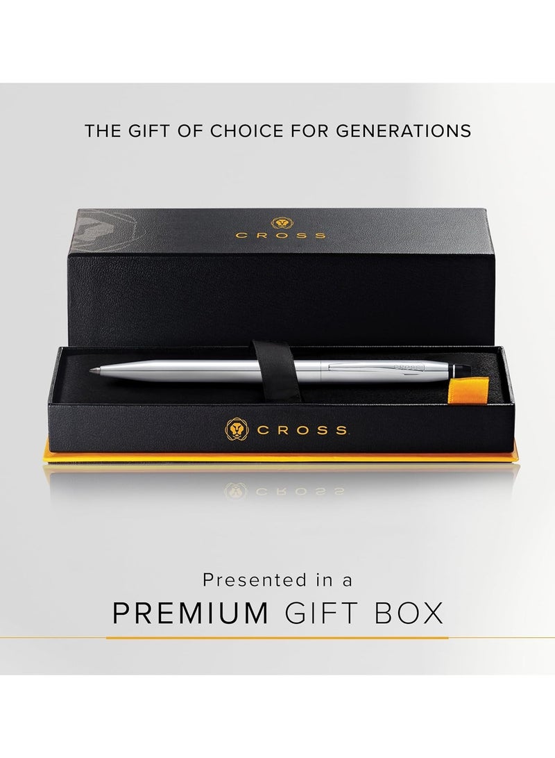 Cross 1-Piece Click Ballpoint Pen In Gift Box Black Ink Silver Barrel  - Image 3